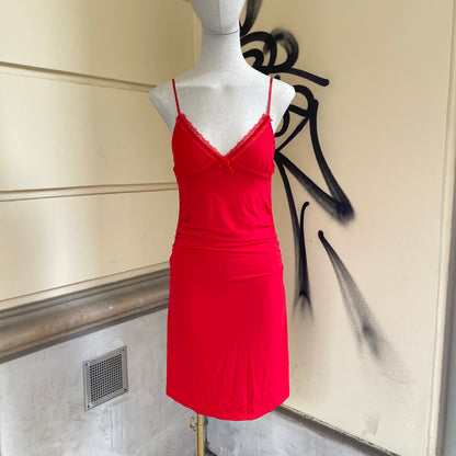 Rinascimento Red Spaghetti Strap Slip Dress - M