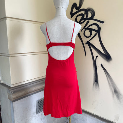 Rinascimento Red Spaghetti Strap Slip Dress - M