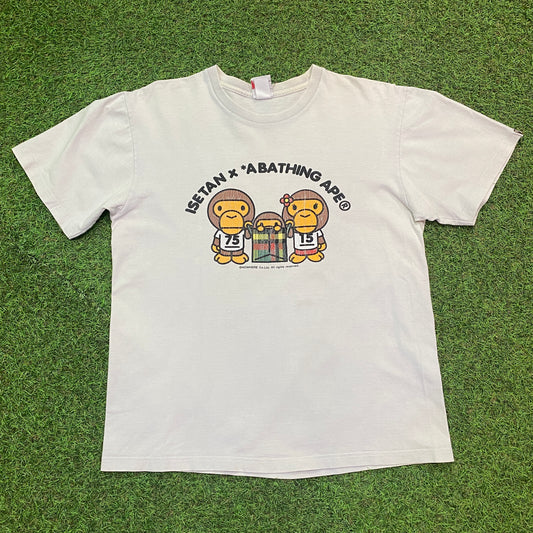 A BATHING APE Isetan white t-shirt - M