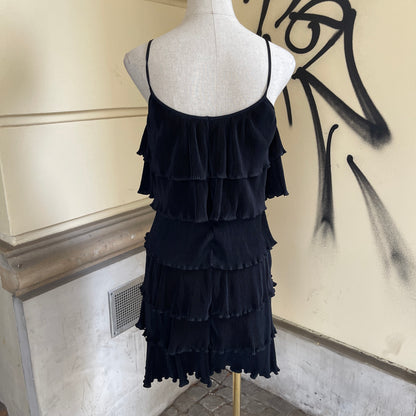 Black Tiered Spaghetti Strap Dress - S/M