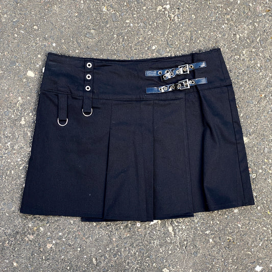 Enzo Y2K  Deadstock Folded Black Mini Skirt - M