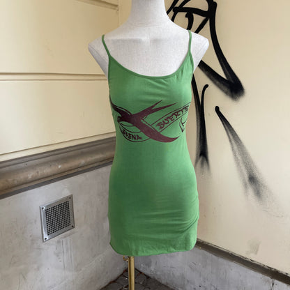 Green Hooded Two Pieces Mesh Dress - S/M