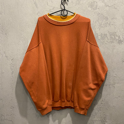 Orange vintage sweatshirt swag y2k rap - L