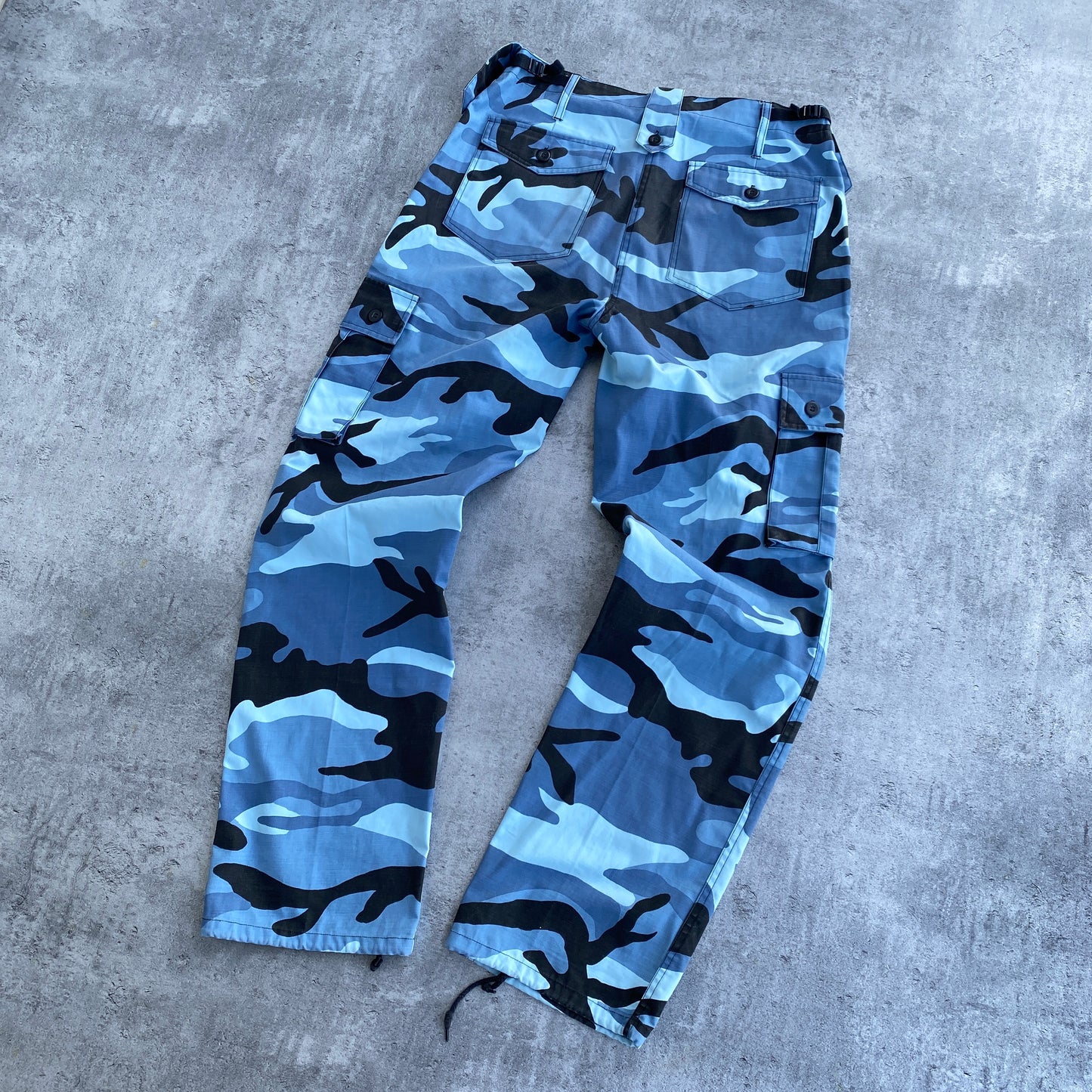 Cargo camo military blue baggy pants - 34