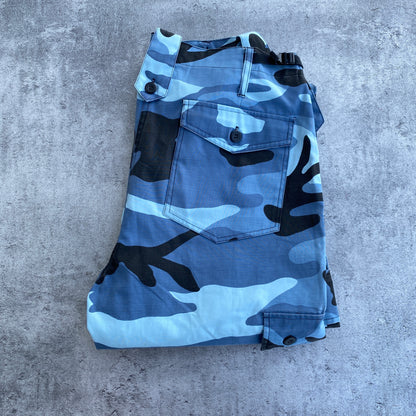 Cargo camo military blue baggy pants - 34