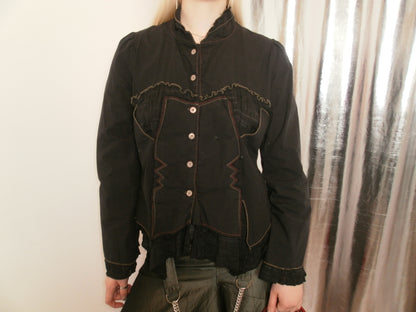 Iconoclast y2k deadstock gothic brown shirt - M/L